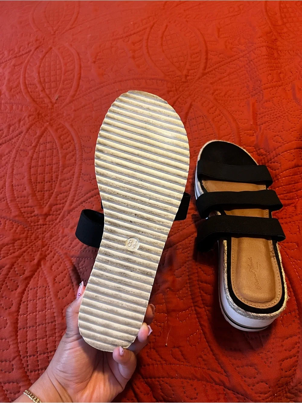Women’s Black Strappy Slide Sandals - Casual Espadrille Style